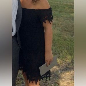 Astr The Label Black lace mini dress